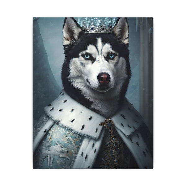 Siberian Husky Kings & Queens Royal Portrait Canvas Wall Art, Regal Dog Painting, Siberian Husky Lover Gift, Stretched Canvas