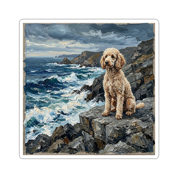 Acrylic Gallery Print Poodle - Coastal Cliffside | Kiss-Cut Stickers — primary view