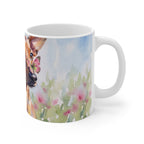 Dachshund Watercolor Ceramic Coffee Mug 11oz, Soft Dog Painting, Dachshund Lover Gift