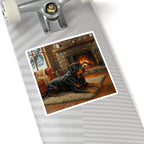 Acrylic Rottweiler - Winter Hearth | Kiss-Cut Stickers