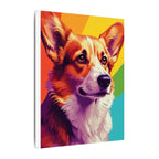 Corgi Pop Art Stretched Canvas Wall Art | Vibrant Corgi Decor Gift for Dog Lovers | Modern Pet Portrait