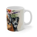 Australian Shepherd Watercolor Floral Crown Coffee Mug | Premium Dog Prints | Tritan — view 3 of 4