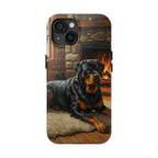 Acrylic Rottweiler - Winter Hearth | Tough Phone Case