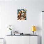 Cavalier King Charles Spaniel Post-Impressionist Oil Painting Canvas Wall Art | Cavalier Gift | Dog Decor