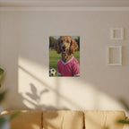 Poodle Oil Painting Soccer Portrait Wall Art, Poodle Mom Gift, Dog Lover Decor, Stretched Canvas Print