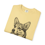 Corgi Print Shirt | Woodcut Style Dog Tee