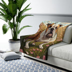 English Bulldog Low Poly Prairie Sherpa Fleece Blanket | Dog Lover Gift