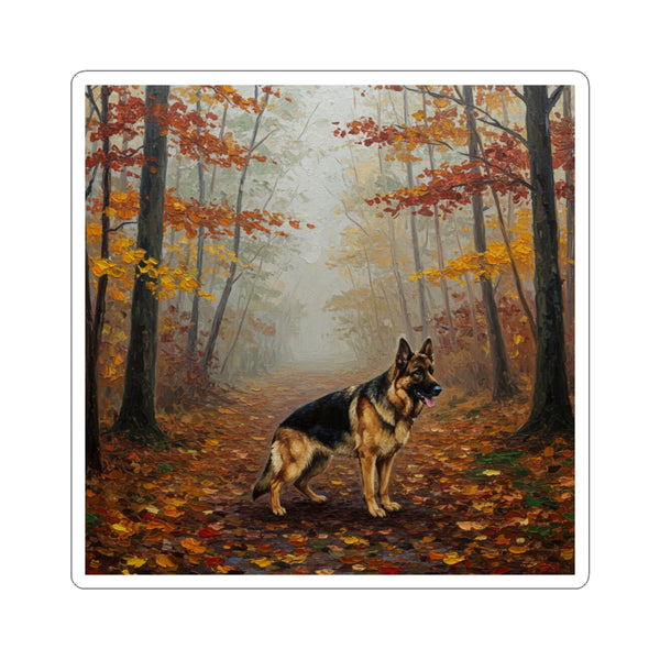 Acrylic German Shepherd - Autumn Woods | Kiss-Cut Stickers