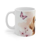 Golden Retriever Watercolor Butterfly Bloom Ceramic Mug 11oz | Dog Lover Gift