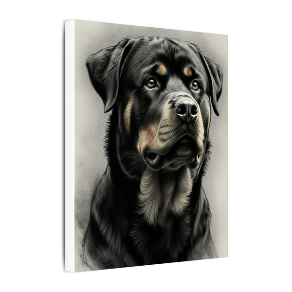 Rottweiler Charcoal Portrait Canvas Print | Dog Wall Art Decor | Pet Lover Gift | Modern Animal Artwork