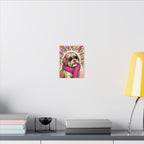 Havanese Comic Art Canvas - Energetic Pop Art Dog Portrait with Halftone Style