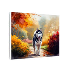 Siberian Husky Acrylic Painting Stretched Canvas Print | Dog Wall Art | Pet Lover Gift | Modern Home Decor for Dog Lovers
