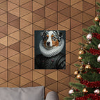 Australian Shepherd Renaissance Royal Portrait Matte Poster, Regal Dog Art Print, Australian Shepherd Lover Gift, Wall Art