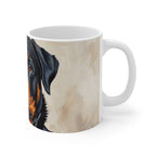 Rottweiler Oil Portrait Ceramic Mug 11oz | Premium Dog Art | Tritan