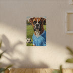 Boxer Dog Oil Painting Soccer Portrait Canvas Wall Art Decor Gift for Dog Lover