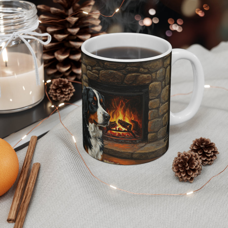 Acrylic Bernese Mountain Dog - Winter Hearth | Ceramic Mug 11oz