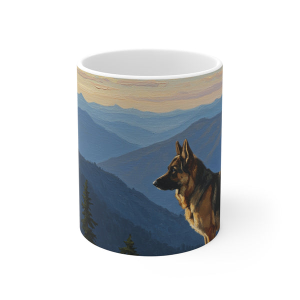 Acrylic German Shepherd - Mountain Overlook | Ceramic Mug 11oz