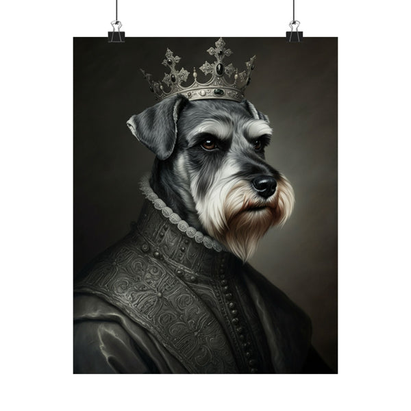 Miniature Schnauzer Kings & Queens Royal Portrait Matte Poster, Regal Dog Art Print, Miniature Schnauzer Lover Gift, Wall Art