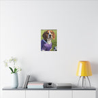 Beagle Soccer Portrait Oil Painting Canvas Print, Dog Wall Art Decor, Pet Lover Gift