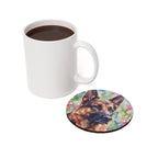 German Shepherd Watercolor Butterfly Bloom Drink Coaster | Premium Dog Art | Tritan