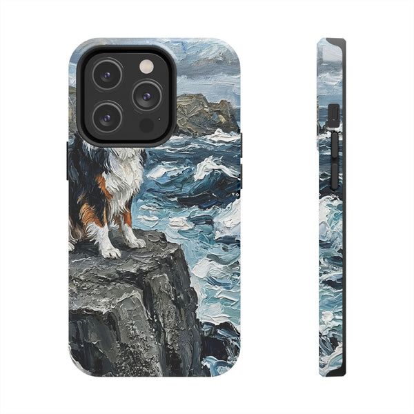 Acrylic Gallery Print Australian Shepherd - Coastal Cliffside | Tough Phone Case