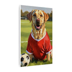 Labrador Retriever Oil Painting Soccer Portrait Canvas, Lab Dog Wall Art Decor, Sports Fan Gift for Home, Pet Art
