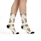 English Bulldog Socks | Fun All Over Print Dog Socks | Bulldog Mom Gift | Cute Crew Socks for Dog Lovers | Stocking Stuffer — primary view