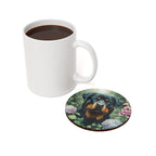 Rottweiler Watercolor Garden Peek Drink Coaster | Premium Dog Prints | Tritan — view 4 of 6
