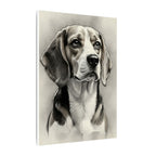 Beagle Charcoal Portrait Canvas Art | Realistic Dog Sketch Wall Decor | Pet Lover Gift | Stretched Canvas Print | Dog Memorial Artwork