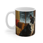 Acrylic Boston Terrier - Winter Hearth | Ceramic Mug 11oz