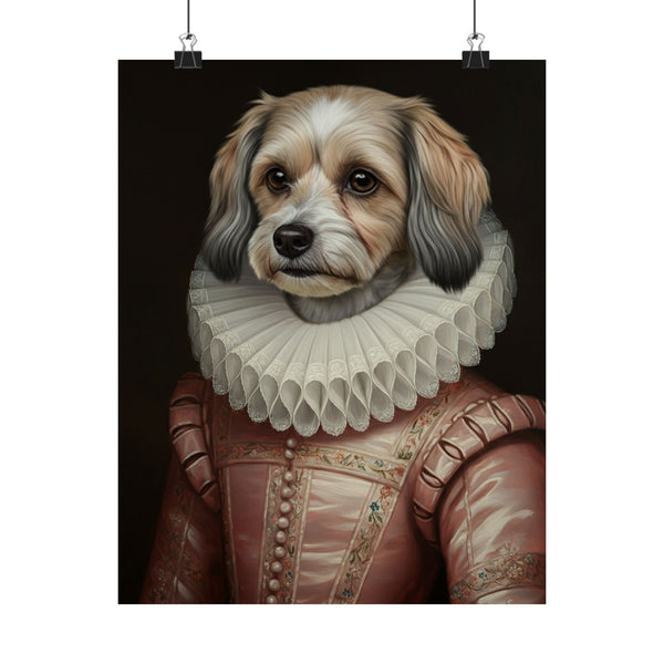 Havanese Renaissance Royal Portrait Matte Poster, Regal Dog Art Print, Havanese Lover Gift, Wall Art