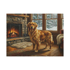 Golden Retriever Painting Canvas Wall Art, Dog Lover Gift, Pet Art Print, Dog Mom Decor, Acrylic Style Stretched Canvas