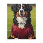 Bernese Mountain Dog Oil Painting Soccer Portrait Canvas Art | Berner Dog Gift | Pet Loss Memorial Wall Art Decor