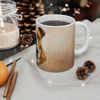 English Bulldog Low Poly Monochrome Gold Ceramic Mug 11oz | Dog Lover Gift