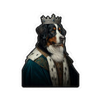 Bernese Mountain Dog Kings & Queens Royal Portrait Sticker, Dog Portrait Vinyl Decal, Kiss-Cut Sticker, Bernese Mountain Dog Lover Gift