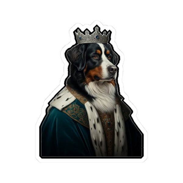 Bernese Mountain Dog Kings & Queens Royal Portrait Sticker, Dog Portrait Vinyl Decal, Kiss-Cut Sticker, Bernese Mountain Dog Lover Gift