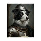 Border Collie Medieval Knight Portrait Matte Poster, Regal Dog Art Print, Border Collie Lover Gift, Wall Art