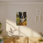 Border Collie Oil Painting Soccer Portrait Stretched Canvas Wall Art | Energetic Dog Lover Gift | Premium Pet Decor