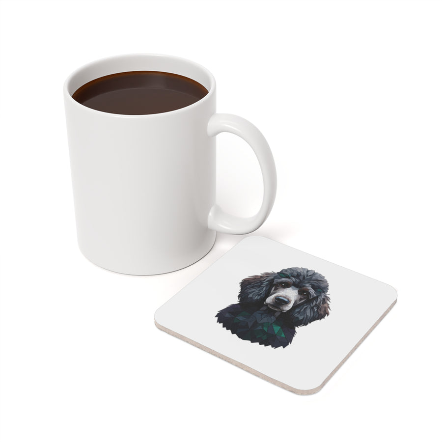Poodle Low Poly Cool Jewel Cork Back Coaster | Dog Lover Gift