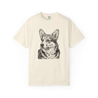 Corgi Print Shirt | Woodcut Style Dog Tee