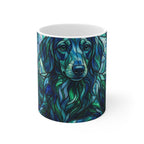 Dachshund Stained Glass Cool Jewel Ceramic Mug 11oz | Dog Lover Gift