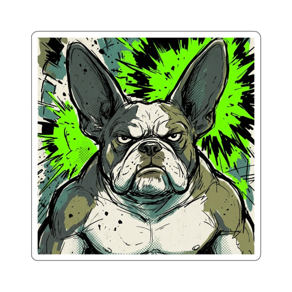 The Bossy Frenchie Die-Cut Sticker | French Bulldog Comic Dog Art