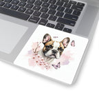 French Bulldog Watercolor Butterfly Bloom Kiss-Cut Stickers | Premium Dog Prints | Tritan — view 7 of 12