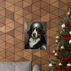 Bernese Mountain Dog Medieval Knight Portrait Matte Poster, Regal Dog Art Print, Bernese Mountain Dog Lover Gift, Wall Art