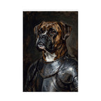 Boxer Medieval Knight Portrait Matte Poster, Regal Dog Art Print, Boxer Lover Gift, Wall Art