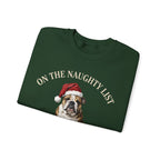 English Bulldog Naughty List Christmas Sweatshirt, view 3