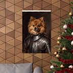 Pomeranian Medieval Knight Portrait Matte Poster, Regal Dog Art Print, Pomeranian Lover Gift, Wall Art