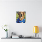 Golden Retriever Oil Painting Soccer Portrait Canvas Wall Art - Dog Lover Gift, Pet Decor for Home, Premium Stretched Canvas Print