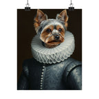 Yorkshire Terrier Renaissance Royal Portrait Matte Poster, Regal Dog Art Print, Yorkshire Terrier Lover Gift, Wall Art