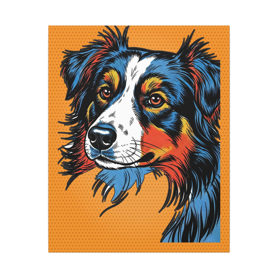 Comic Book Australian Shepherd Canvas — Bold Dog Wall Art